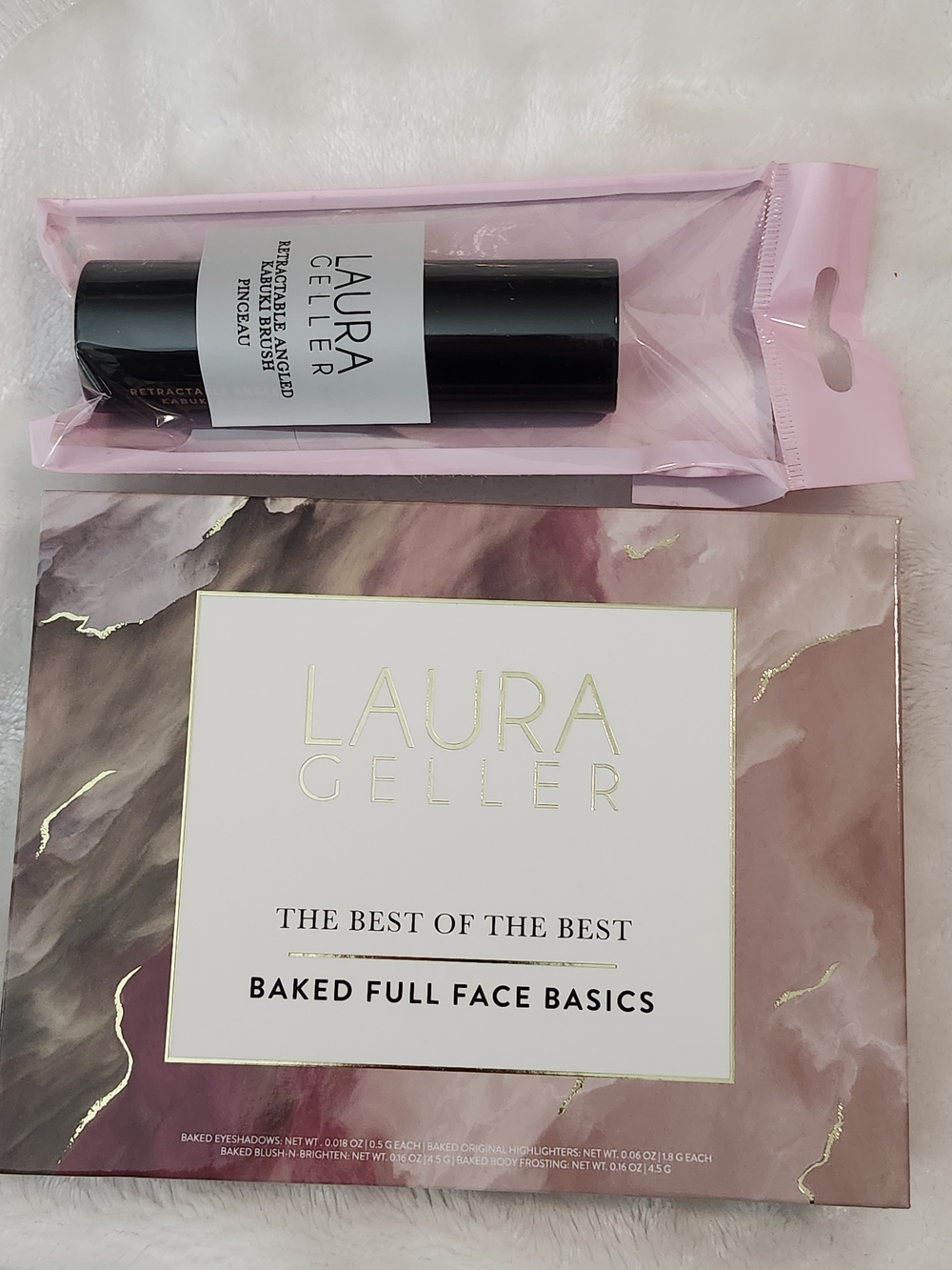 Laura Geller Pink & Champagne Baked Face Palette with Retractable Kabuki Brush - Picture 4 of 4
